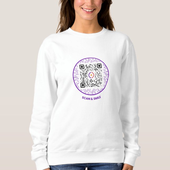 Scan & Smile – Daily Motivation Sweatshirt (Front)