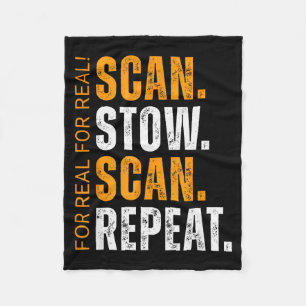 Scan Stow Scan Repeat Funny Warehouse Worker Fleece Blanket