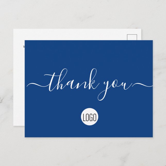 Scan the Code Discount next order Blue White logo Postcard (Front/Back)