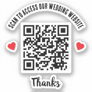 Scan To Access Wedding Website Red Heart QR Code