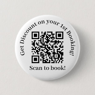 Scan to book Business QR code 6 Cm Round Badge