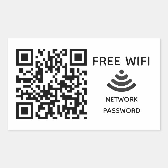 Scan to connect Free Wifi Business qr code sign in Rectangular Sticker (Front)