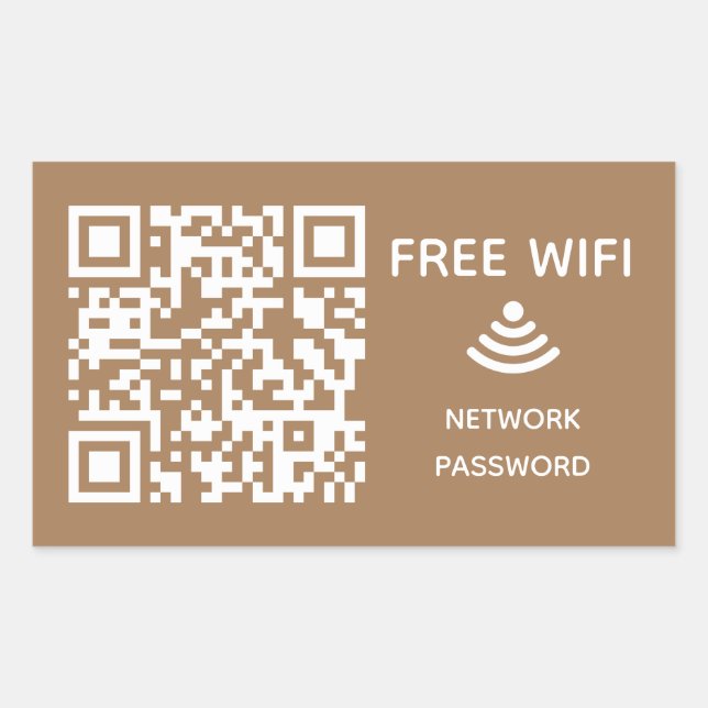 Scan to connect Free Wifi Business qr code sign in Rectangular Sticker (Front)