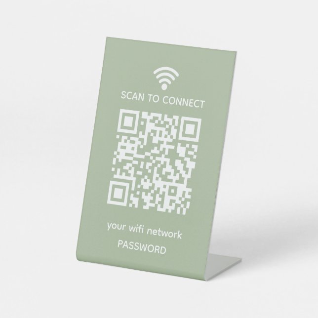 Scan to connect Guest Wifi Network qr code Pedestal Sign (Front)