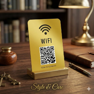 Scan to Connect M Gold WiFi Magnet with QR Code