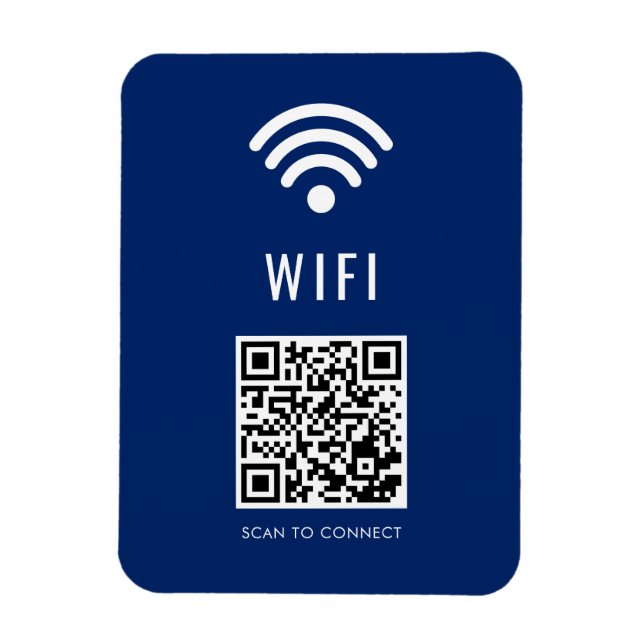 Scan to Connect Navy WiFi Magnet with QR Code (Vertical)