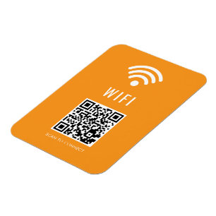 Scan to Connect Orange WiFi Magnet with QR Code