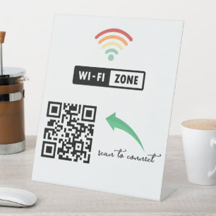 Scan to Connect QR Code Internet Wifi Network Pedestal Sign