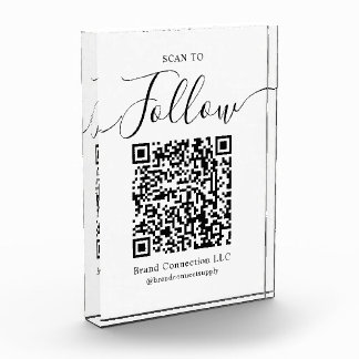 Scan to Follow QR Code Business Company Name Photo Block