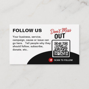 Scan to Follow QR Code Design Template Business Card