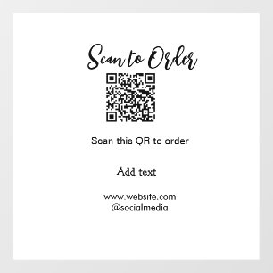 Scan to order scan QR code add website email 