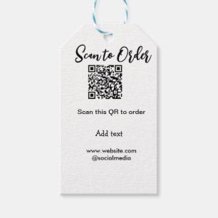 Scan to order scan QR code add website email  Gift Tags