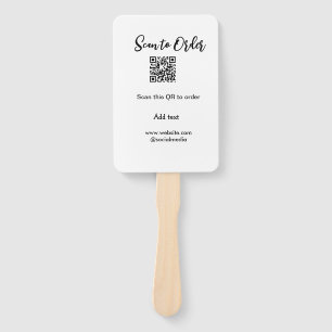 Scan to order scan QR code add website email  Hand Fan