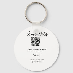 Scan to order scan QR code add website email Key Ring