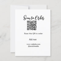 Scan to order scan QR code add website email