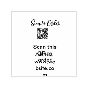 Scan to order scan QR code add website email Self-inking Stamp