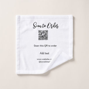 Scan to order scan QR code add website email Wash Cloth