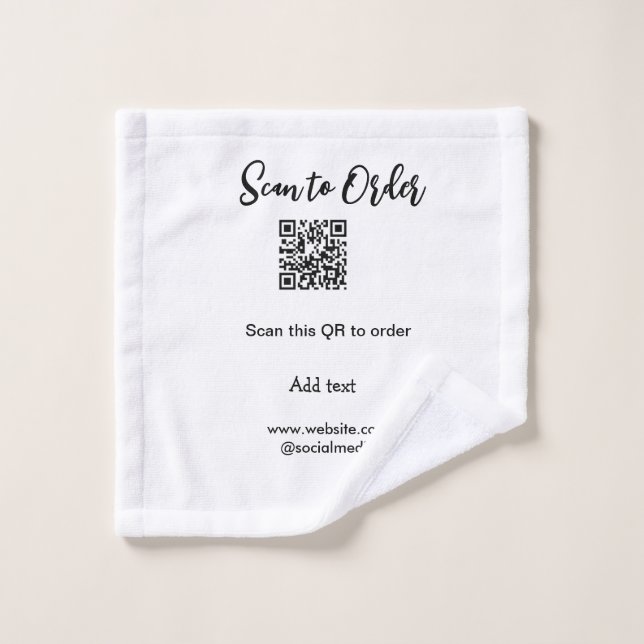 Scan to order scan QR code add website email  Wash Cloth (Wash Cloth)