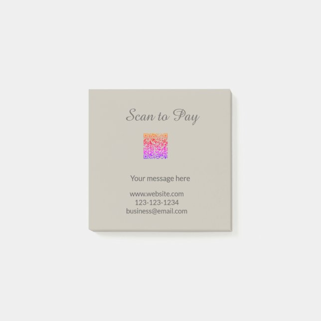 scan to pay Add QR logo website email business sho Post-it Notes (Front)