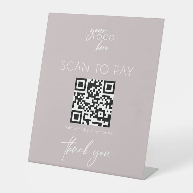 Scan to pay blush pink business sign (Front)