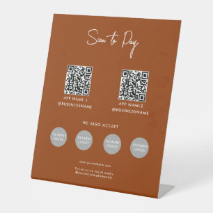 Scan to Pay Business Contactless Payment QR Code  Pedestal Sign