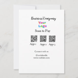 Scan to pay business logo Q R code social media  Invitation