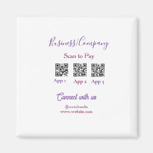 Scan to pay business logo Q R code social media Magnet