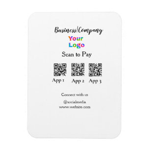 Scan to pay business logo Q R code social media  Magnet