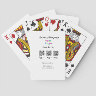 Scan to pay business logo Q R code social media  Playing Cards
