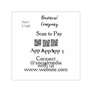 Scan to pay business logo Q R code social media  Self-inking Stamp