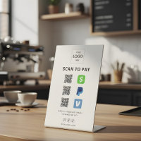 Scan To Pay Business Logo Qr Code Pedestal Sign