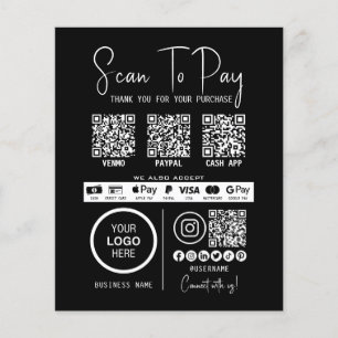 Scan To Pay Business Qr Code Payment Modern Black