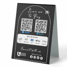 Scan To Pay Business Sign | Logo Scannable QR code