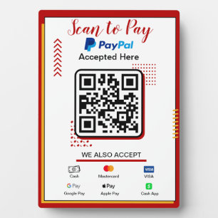 Scan to Pay Business Sign   Paypal QR Code Payment Plaque