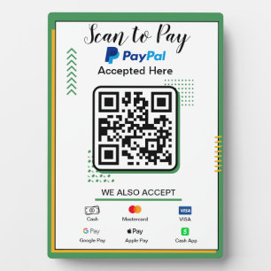 Scan to Pay Business Sign   Paypal QR Code Payment Plaque