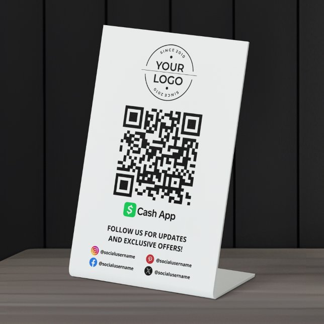 Scan to Pay Cash App QR Code Pedestal Sign (Creator Uploaded)