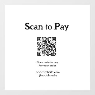 Scan to pay for order QR code add website social m