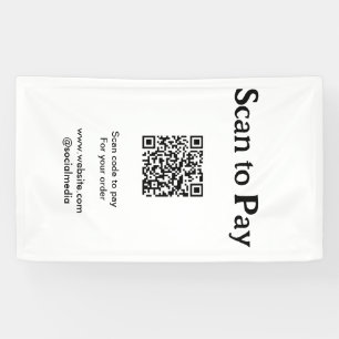 Scan to pay for order QR code add website social m Banner