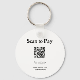 Scan to pay for order QR code add website social m Key Ring