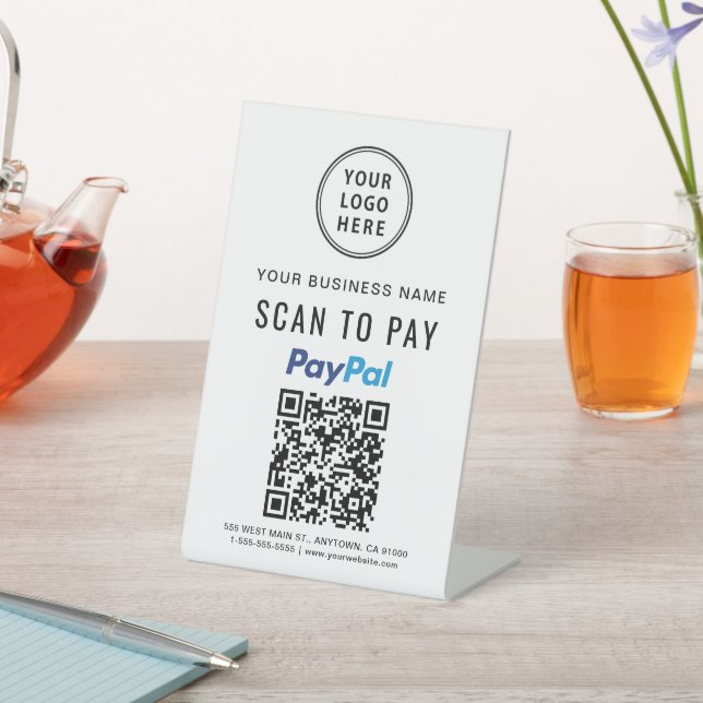 Scan to Pay PayPal QR Code Logo Pedestal Sign (In SItu)