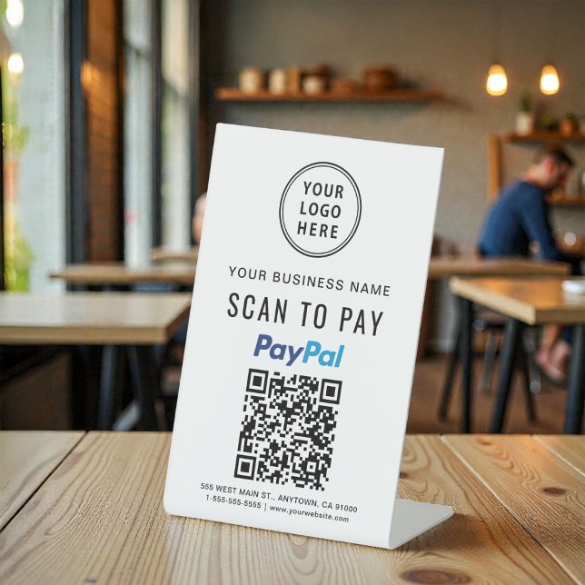 Scan to Pay PayPal QR Code Logo Pedestal Sign (Scan to Pay PayPal QR Code Logo Pedestal Sign)