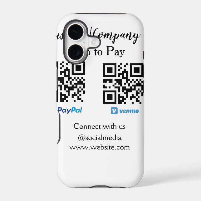 Scan to pay q r code paypal venmo add your website (Back)
