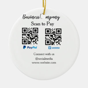 Scan to pay q r code paypal venmo add your website ceramic tree decoration