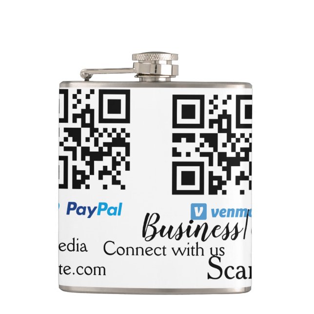 Scan to pay q r code paypal venmo add your website hip flask (Front)