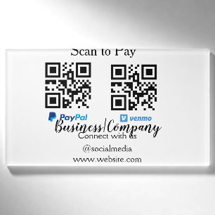 Scan to pay q r code paypal venmo add your website name tag