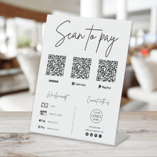 Scan To Pay QR Code Business Pedestal Sign
