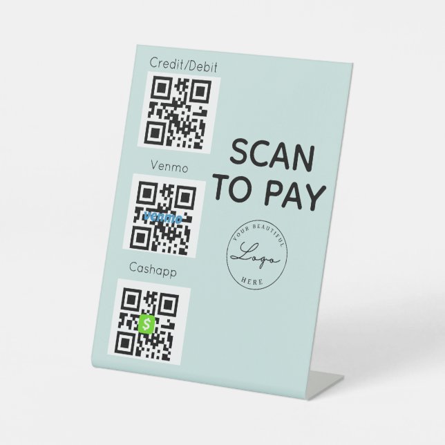 Scan to pay QR Code Contactless Sign  (Front)