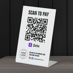Scan to Pay QR Code Sign Zelle