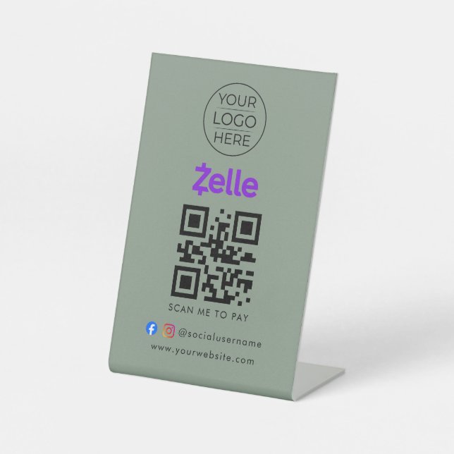 Scan to Pay QR Code Sign | Zelle | Vendor Booth |  (Front)