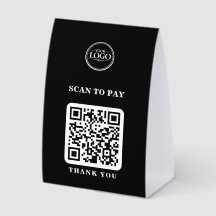 Scan to Pay QR Code Table Tent Sign